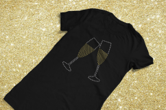 Rhinestone Champagne Toast SVG File Template Product Image 1