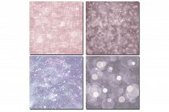 Bokeh Galaxy Digital Paper - Periwinkle and Blush Night Sky Product Image 4