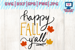 happy fall y&#039;all svg, autumn svg, fall svg Product Image 1