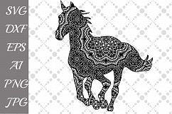 Horse Mandala Svg: &quot;HORSE SVG&quot; Zentangle Horse Svg Product Image 1