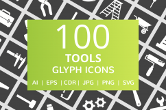 100 Tools Glyph Inverted Icons Product Image 1