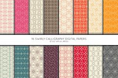 Swirl Digital Paper, Seamless pattern, Scrapbook paper Product Image 1
