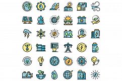 Clean energy icons set vector flat Product Image 1