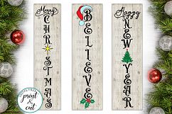 Merry Christmas Happy New Year Believe bundle vertical sign Product Image 1