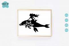 Mermaid Riding Dolphin Mandala Svg Product Image 1