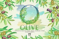 Watercolor Olive Branch Product Image 1