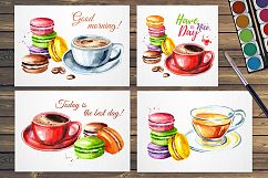 Macaroon. French cookies. Watercolor Product Image 6