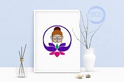 Machine Embroidery Design Namaste Buddha Wall Art Decor Product Image 1