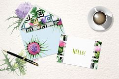 Cool Thistle PNG watercolor set Product Image 7