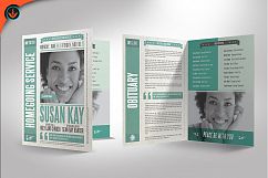 Newspaper Funeral Program Photoshop word Publisher Template Product Image 3