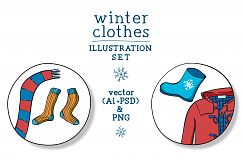 Winter clothes illustration set Product Image 2