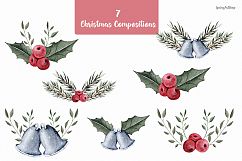 Cute Christmas dogs winter watercolor clipart Product Image 6