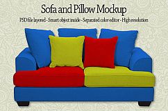 Sofa with Pillow Mockup Product Image 2