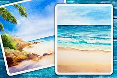 Seascapes. Watercolor illustrations. Product Image 6