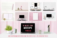 branding kit with pink backgrounds, pink mockups Product Image 2