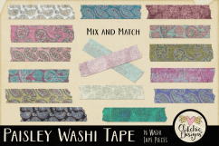 Washi Tape - Paisley Washi Tape Clipart Elements Product Image 1