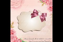 Bow with Pearl Label Frame, Shiny Bow, Satin Bow, Wedding Product Image 4