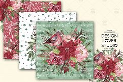 Marsala Christmas digital paper pack Product Image 3