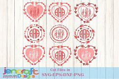 Valentines SVG - Arrow Valentine monogram SVG Frames Product Image 2