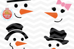 Snowman Svg - Snowman Faces SVG - Christmas SVG - Snow SVG Product Image 4