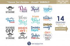 Mason Jar Designs, Decals, printable labels svg files Bundle Product Image 1