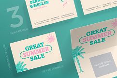 Great Summer Sale Business Card Design Templates Kit Product Image 1