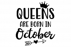 Queens are born in October Birthday svg dxf clipart vector Product Image 2