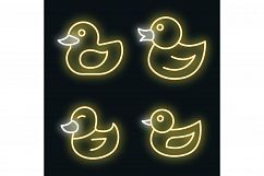Duck icons set vector neon Product Image 1
