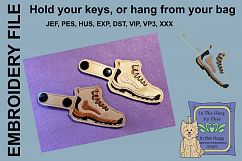 ITH Hiking Boot Key Fob - Embroidery Design Product Image 2