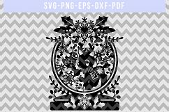 Winter SVG Cut File, Snowflake Papercut, Christmas Reindeer Product Image 1