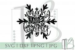 Grunge SVG, Snowflake SVG, Merry and Bright SVG Product Image 2