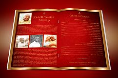 Red Gold Dignity Funeral Program Publisher Template  Product Image 4
