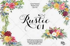 Rustic Watercolor Floral Clip Art Product Image 2