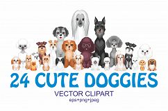 24 cute doggies. Vector clipart.  Product Image 1