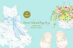 Watercolor clipart of flower girl and page boy outfits Product Image 4