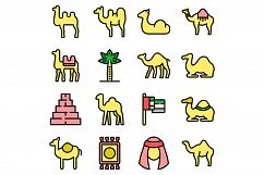 Camel icons set vector flat Product Image 1