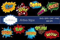 action signs svg vector clipart / action sign silhouette / zap clipart / bang clipart / pow clipart / boom clipart /pop art / comic book Product Image 2