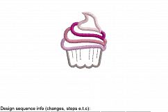 Layerd Swirl Cupcake Applique Embroidery Design Product Image 5