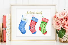 Christmas Stockings and Fireplaces Clipart Product Image 5