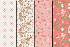 Shabby chic pink roses seamless digital paper pack Product Image 4