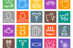 100 Party Line Multicolor B/G Icons Product Image 2