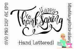 Happy Thanksgiving SVG Cutting File PNG DXF Hand Lettered Product Image 1