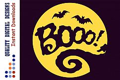 Halloween sign svg BOO! Fall decor Bats clipart Ghost svg Product Image 1
