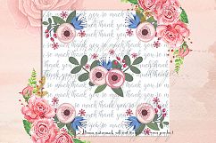 16 Thank You Pattern In Pink and Rosegold Digital Papers Product Image 4