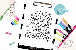 Merry little Christmas SVG DXF EPS PNG, Hand lettered Product Image 2