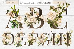 Farmhouse Watercolor Flowers &amp; Monograms Product Image 2