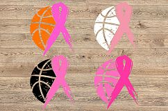 Basketball Tackle Breast Cancer Svg Awareness ribbon 1023s Product Image 2