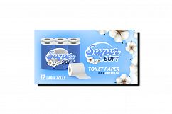 Super Soft Toilet Paper Promotional Banner Vector Product Image 1