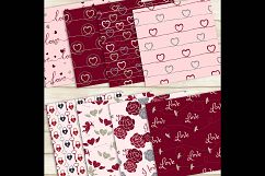 16 Seamless Red and Gray Love Valentine Digital Papers Product Image 2