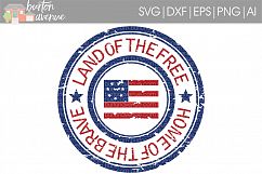 Grunge Patriotic Stamp SVG Cut File for Silhouette, Cricut, Electronic Cutters Product Image 1